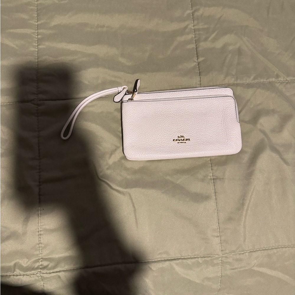 Coach White Leather Wristlet
